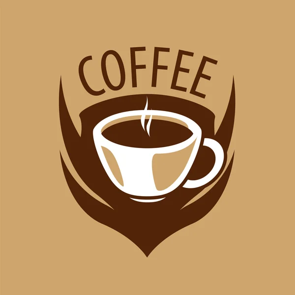 Vector logo taza de café y escudo — Archivo Imágenes Vectoriales