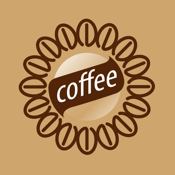 圆形矢量标志咖啡豆 — 图库矢量图片