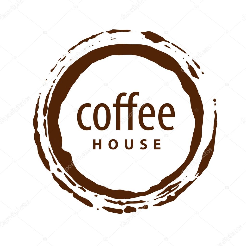 Vector logo round imprint of coffee