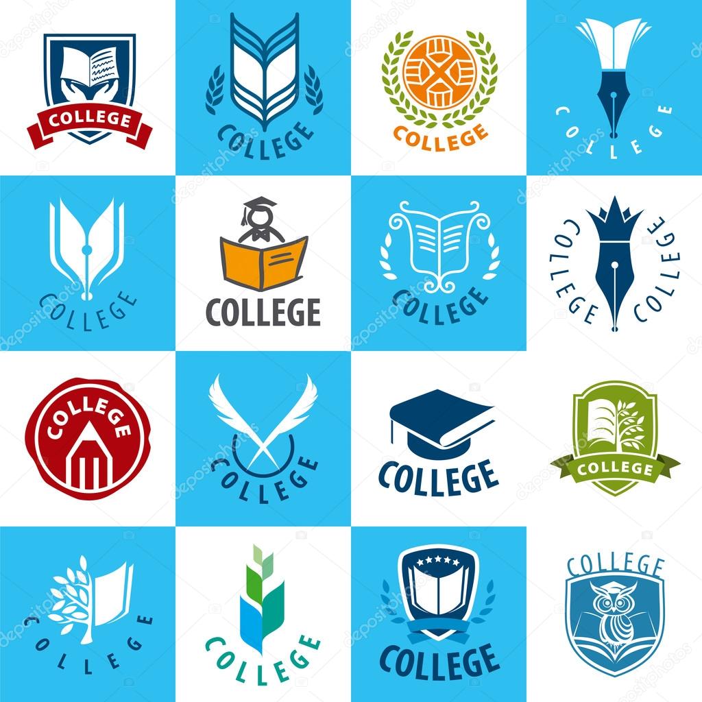 large set of vector logos College