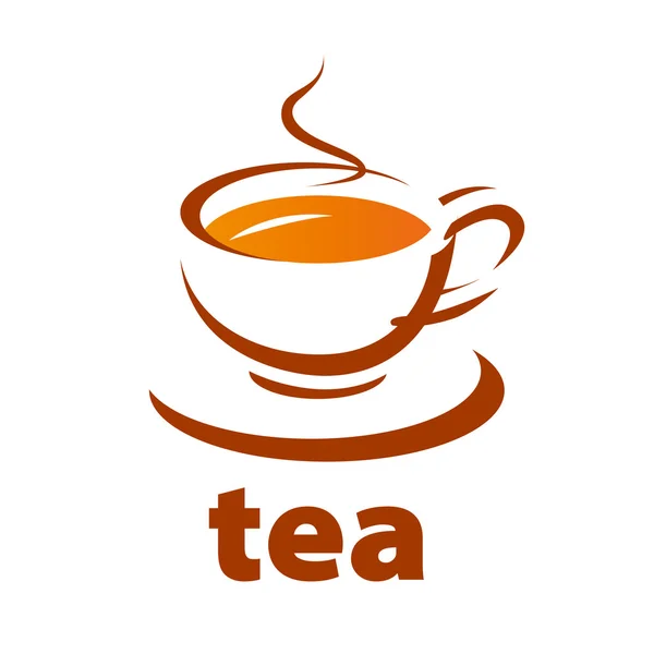 Vector logo contorno taza de té — Archivo Imágenes Vectoriales