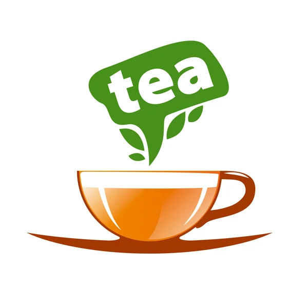 Διάνυσμα λογότυπο τσάι σε ένα γυαλί Κύπελλο — Διανυσματικό Αρχείο