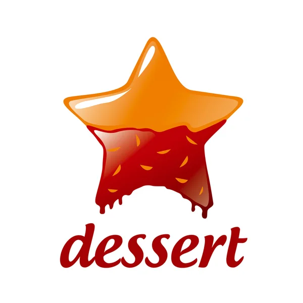 Postre del logotipo del vector en forma de estrella con chocolate — Vector de stock