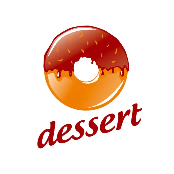 Logotipo do vetor donut redondo com chocolate — Vetor de Stock