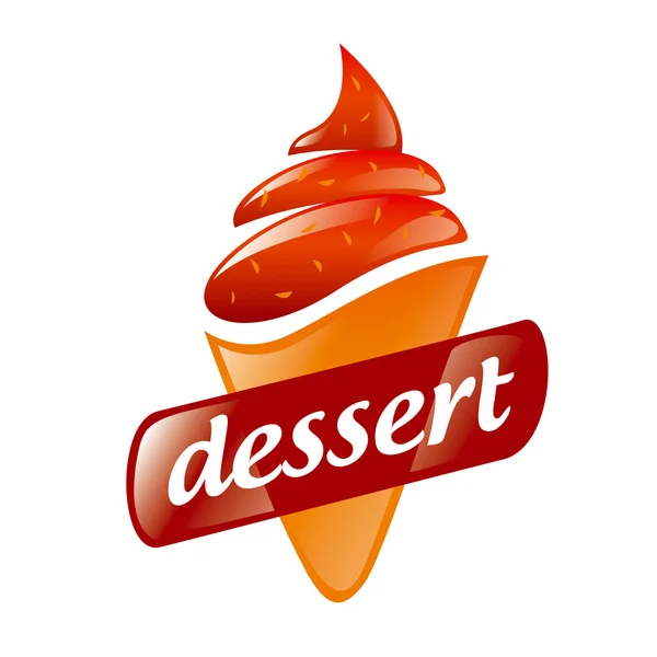 Logotipo do vetor sorvete de morango — Vetor de Stock