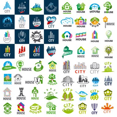 large set of vector logos homes and cities