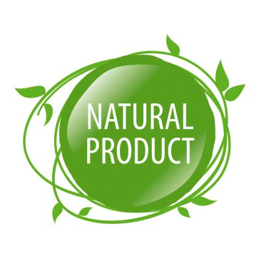 Organik gıda için yuvarlak vektör logosu