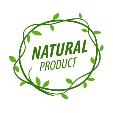 Bitkisel bir süsün yuvarlak vektör logosu