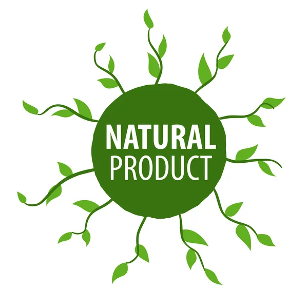 Λογότυπο φορέα στρογγυλό floral για φυσικά προϊόντα — Διανυσματικό Αρχείο