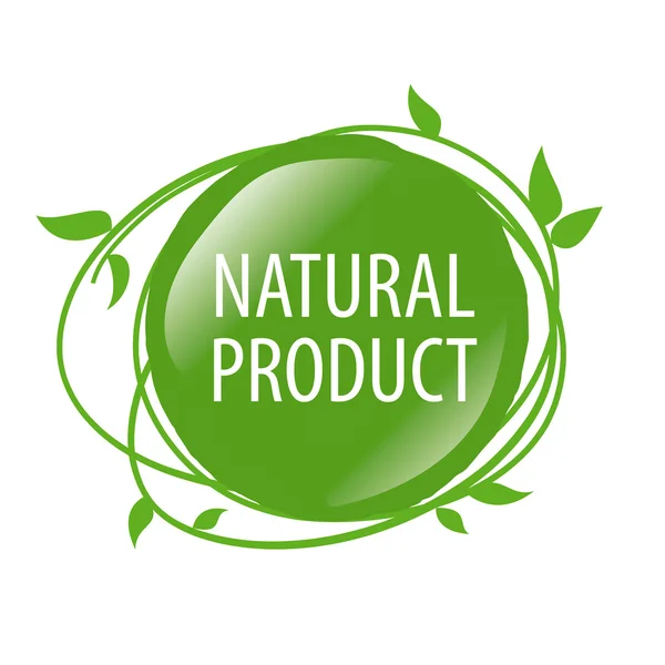 Organik gıda için yuvarlak vektör logosu — Stok Vektör