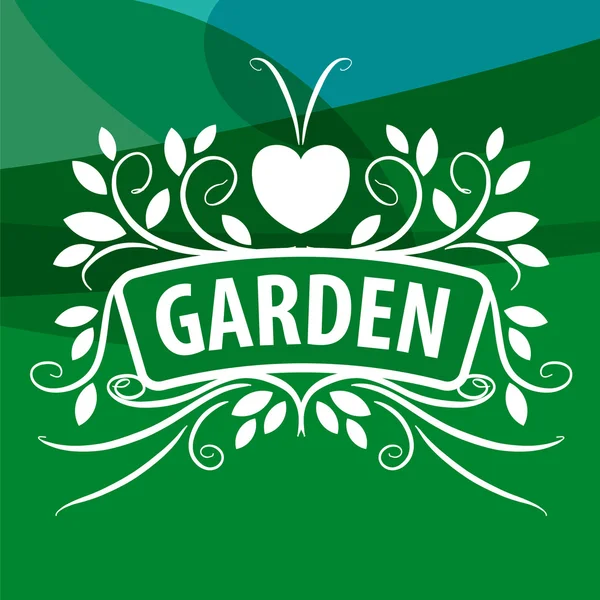 Logotipo del vector de plantas ornamento con el corazón — Archivo Imágenes Vectoriales