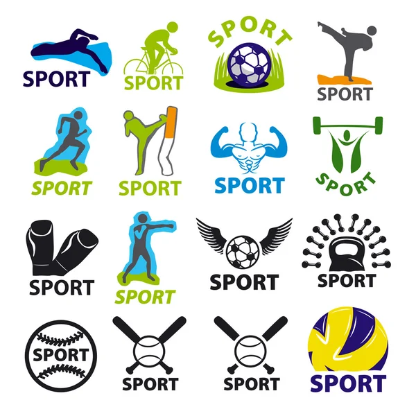 Großer Satz von Vektor-Logos für den Sport — Stockvektor