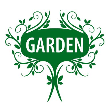 Bahçe çiçek süsleme yeşil vektör logosu