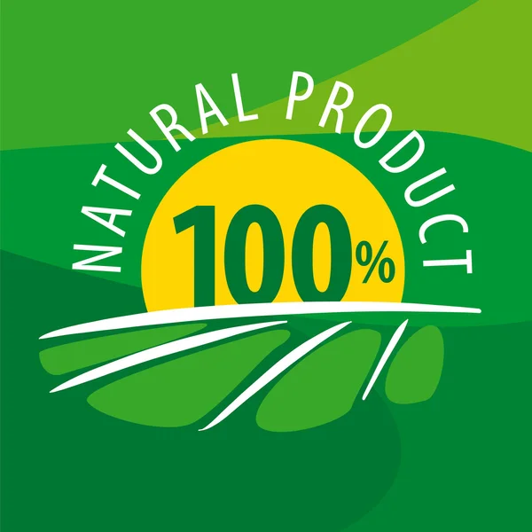 Vector logo sol para productos 100% naturales — Vector de stock