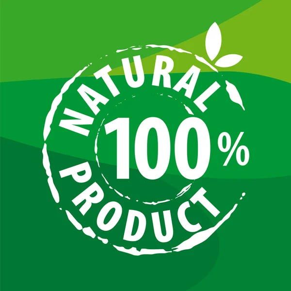 Logotipo do vetor para alimentos orgânicos em um fundo verde — Vetor de Stock