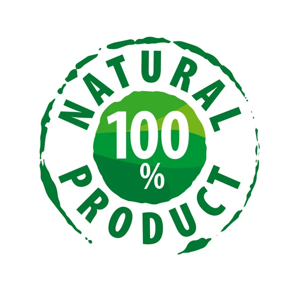 Λογότυπο φορέα στρογγυλή για τα φυσικά προϊόντα 100% — Διανυσματικό Αρχείο