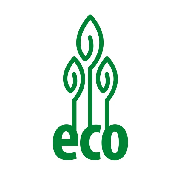 Eco vector logo in de vorm van plant — Stockvector