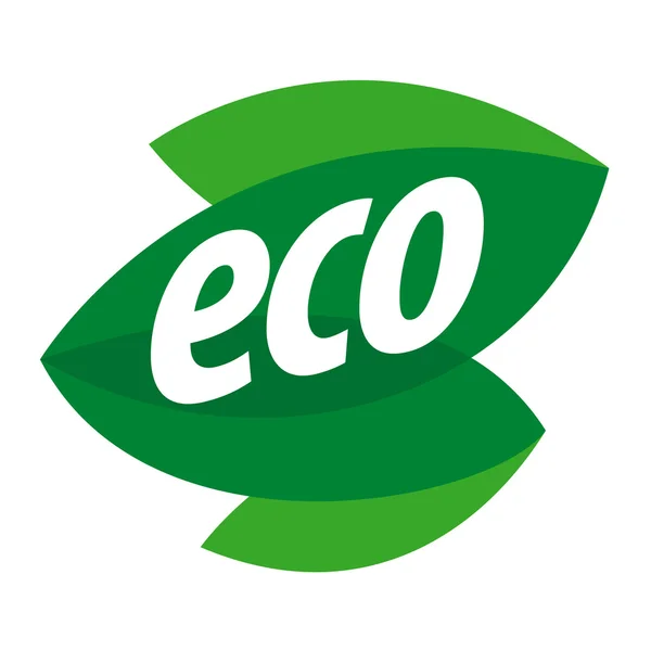 Logotipo vetorial ecológico abstrato na forma de folha — Vetor de Stock