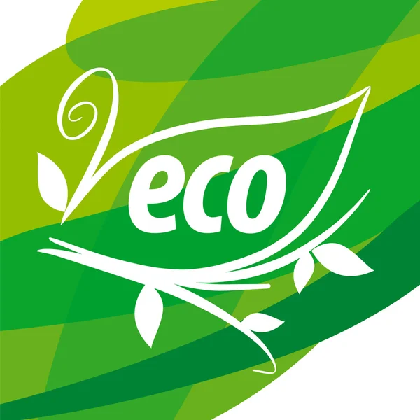 Logotipo vetorial ecológico abstrato com padrões florais — Vetor de Stock
