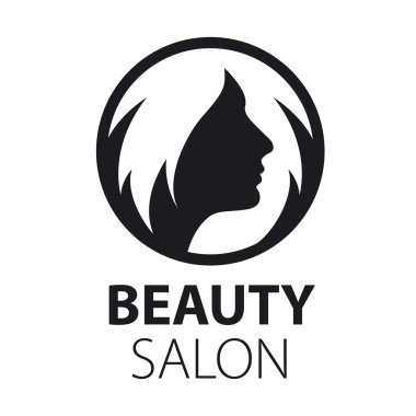 Yuvarlak vektör logo kadınların saç modeli