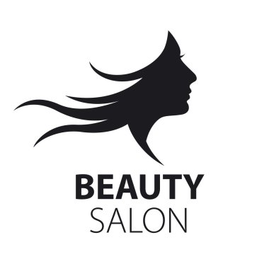 saç uçan ile vektör logo kız