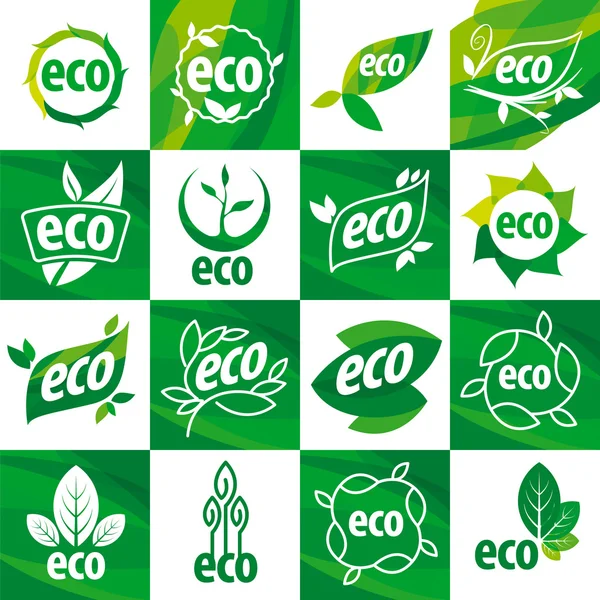 Large set of vector logos eco — Stock Vector