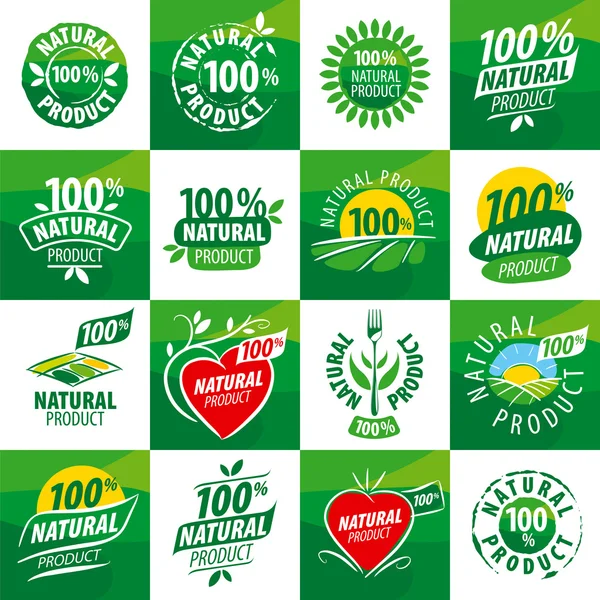 Logotipos vectoriales grandes para productos naturales — Vector de stock