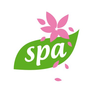 Logo yeşil yaprak vektör ve spa salon için çiçek