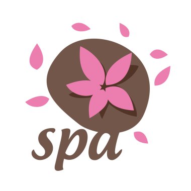 Spa salon için bir çiçek ile soyut vektör logo