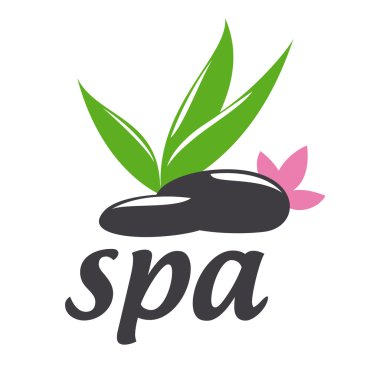 vektör logo taşlar ve yaprak spa salonu için