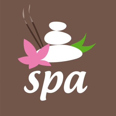 vektör logo taşlarla spa salonu için çiçek