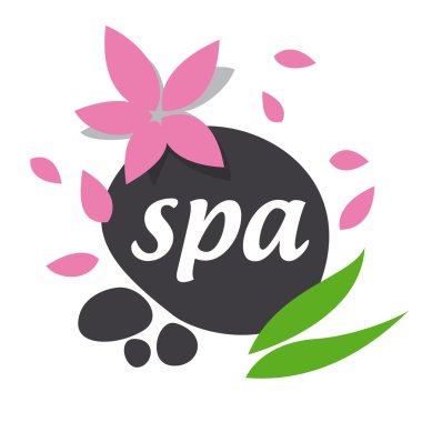 Soyut vektör logo taşlar ve yaprak spa salonu için