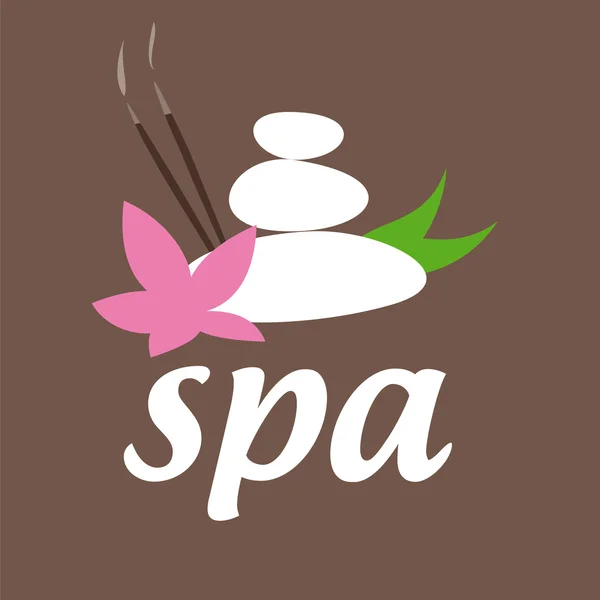 Vektör logo taşlarla spa salonu için çiçek — Stok Vektör