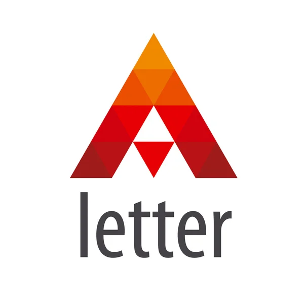 Triangular vector logo red letter A — Stock Vector