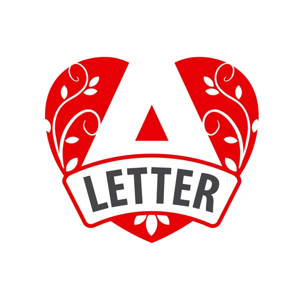 Wektor Logo litera A z czerwonym sercem — Wektor stockowy