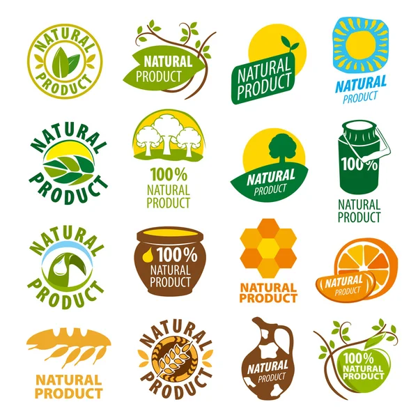 Grootste collectie van vector logo's natuurproduct — Stockvector