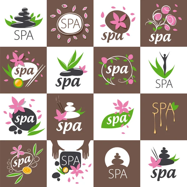 Gran conjunto de logotipos vectoriales para salón de spa — Archivo Imágenes Vectoriales