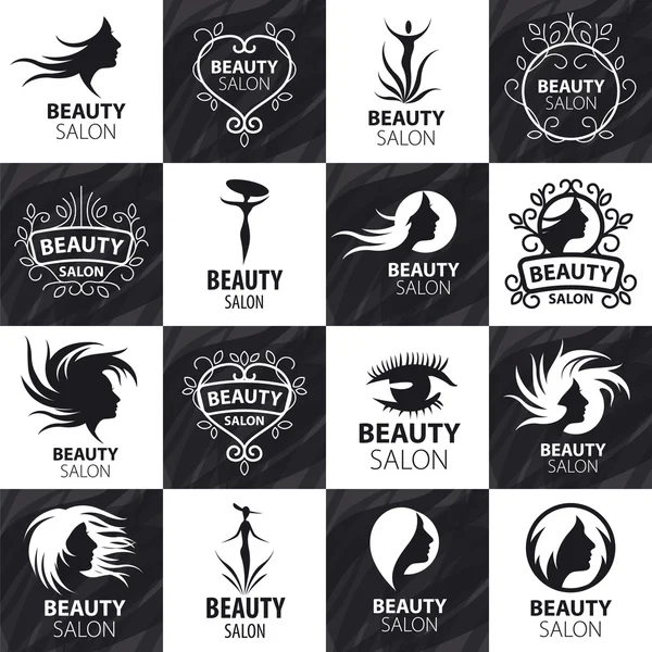 Grande conjunto de logotipos vetoriais para salão de beleza — Vetor de Stock