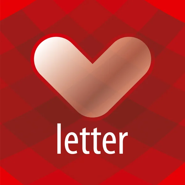 Wektor logo w kształcie serca z literą V — Wektor stockowy