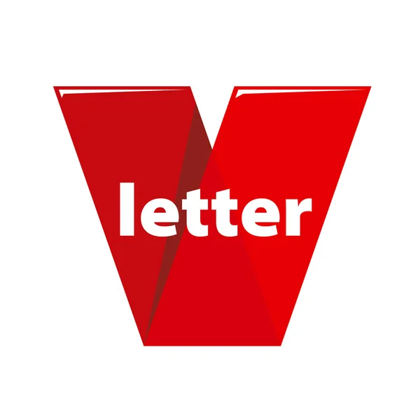 Logotipo do vetor a letra V na forma de fita vermelha — Vetor de Stock