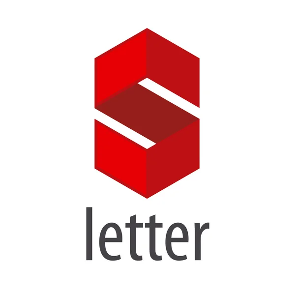 Vector Logo S letter in a red rhombus — Stock Vector