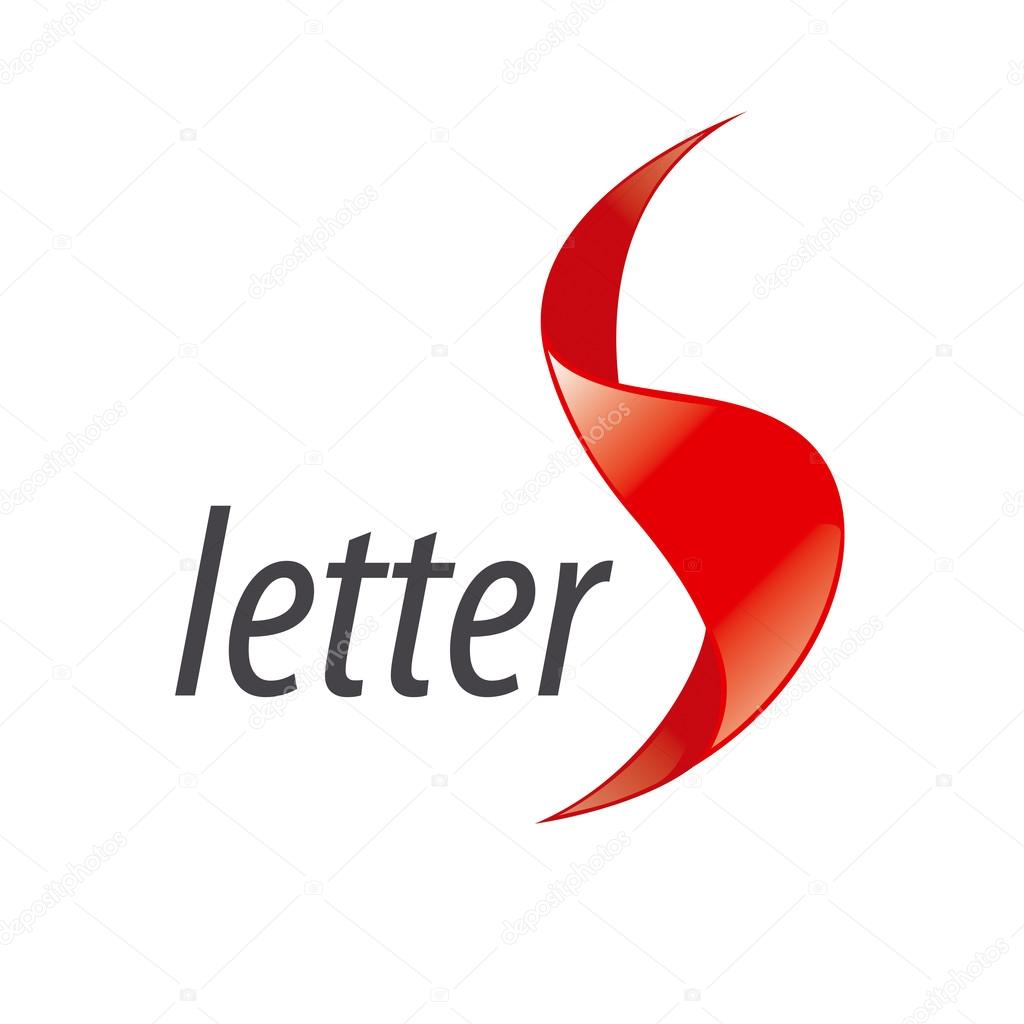 Vector logo letter S in the form of red tape