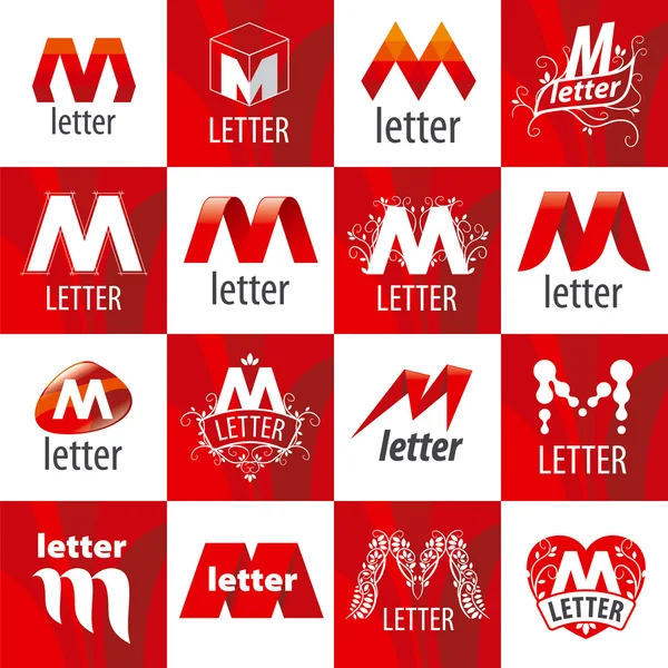 Grote verzameling van vector logo's letter M — Stockvector