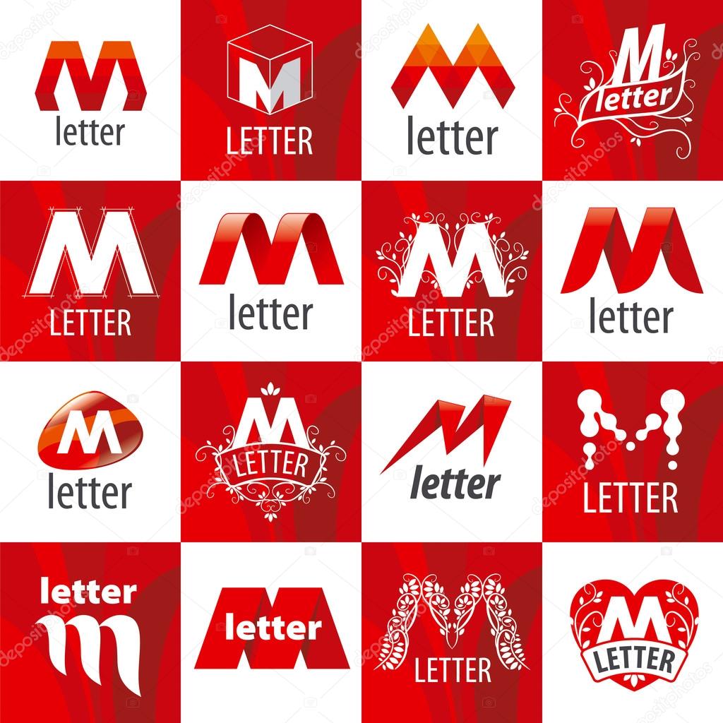 large set of vector logos letter M