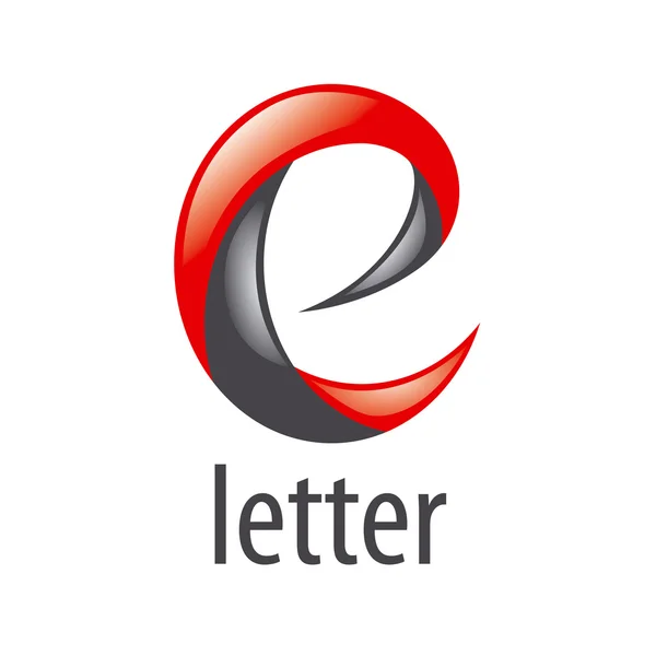 Abstracto rojo y negro vector logo letra E — Archivo Imágenes Vectoriales