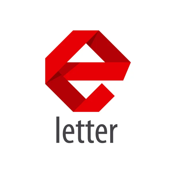 Abstract vector logo red ribbon in the shape of the letter E — Stock Vector