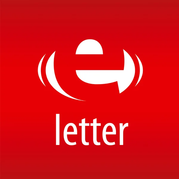 Huruf abstrak logo vektor E pada latar belakang merah - Stok Vektor