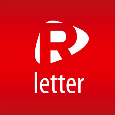 Vektör logo harf R kırmızı arka plan soyut