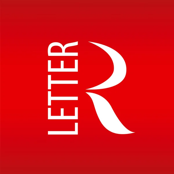 Vetor logotipo abstrato letra R em um fundo vermelho — Vetor de Stock