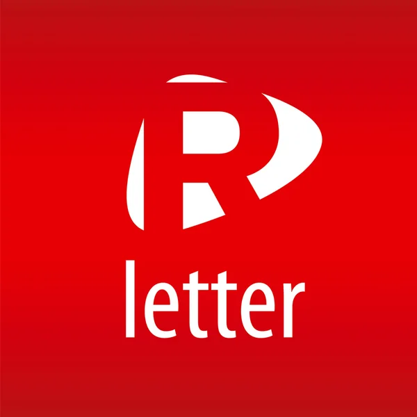 Logotipo abstracto del vector letra R sobre fondo rojo — Vector de stock